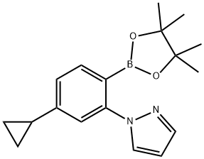 4-Cyclopropyl-2-(1H-pyrazol-1-yl)phenylboronic acid pinacol ester Structure