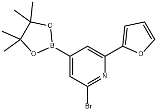 2-Bromo-6-(2-furyl)pyridine-4-boronic acid pinacol ester Structure