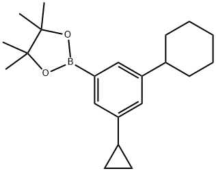 3-(Cyclopropyl)-5-(cyclohexyl)phenylboronic acid pinacol ester 구조식 이미지