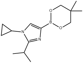 N-Cyclopropyl-2-(iso-propyl)imidazole-4-boronic acid neopentylglycol ester 구조식 이미지