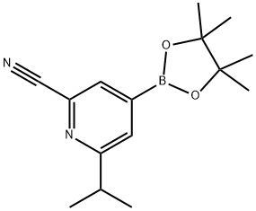 6-isopropyl-4-(4,4,5,5-tetramethyl-1,3,2-dioxaborolan-2-yl)picolinonitrile 구조식 이미지