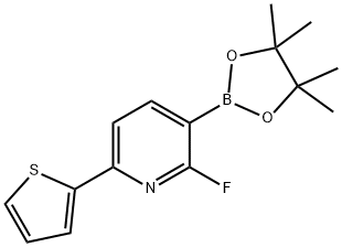 2-Fluoro-6-(2-thienyl)pyridine-3-boronic acid pinacol ester Structure