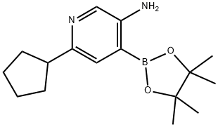 3-Amino-6-(cyclopentyl)pyridine-4-boronic acid pinacol ester 구조식 이미지