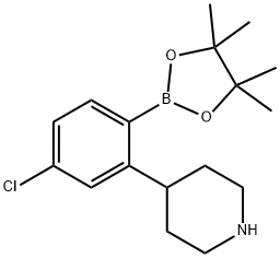 4-(5-chloro-2-(4,4,5,5-tetramethyl-1,3,2-dioxaborolan-2-yl)phenyl)piperidine Structure