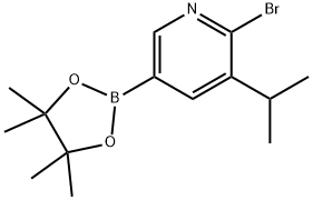 6-Bromo-5-(iso-propyl)pyridine-3-boronic acid pinacol ester 구조식 이미지
