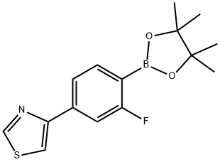 4-(Thiazol-4-yl)-2-fluorophenylboronic acid pinacol ester 구조식 이미지