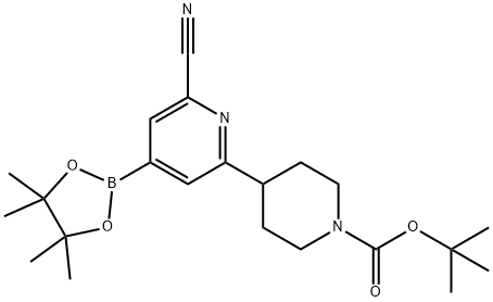 tert-butyl 4-(6-cyano-4-(4,4,5,5-tetramethyl-1,3,2-dioxaborolan-2-yl)pyridin-2-yl)piperidine-1-carboxylate Structure