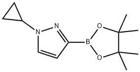 1-cyclopropyl-3-(4,4,5,5-tetramethyl-1,3,2-dioxaborolan-2-yl)-1H-pyrazole 구조식 이미지