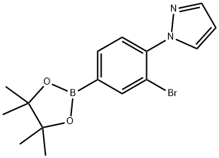 3-Bromo-4-(1H-pyrazol-1-yl)phenylboronic acid pinacol ester 구조식 이미지