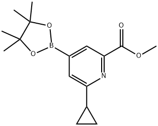 methyl 6-cyclopropyl-4-(4,4,5,5-tetramethyl-1,3,2-dioxaborolan-2-yl)picolinate 구조식 이미지