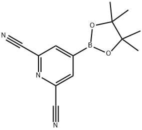 2,6-Di(cyano)pyridine-4-boronic acid pinacol ester Structure