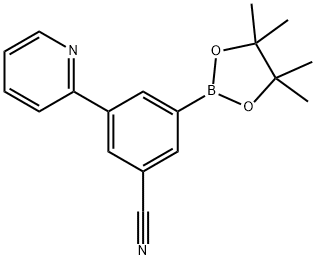 3-(pyridin-2-yl)-5-(4,4,5,5-tetramethyl-1,3,2-dioxaborolan-2-yl)benzonitrile 구조식 이미지