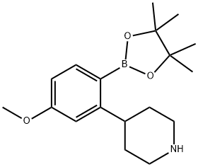 4-(5-methoxy-2-(4,4,5,5-tetramethyl-1,3,2-dioxaborolan-2-yl)phenyl)piperidine Structure