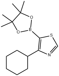 4-(Cyclohexyl)thiazole-5-boronic acid pinacol ester 구조식 이미지