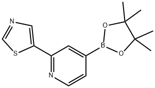 5-(4-(4,4,5,5-tetramethyl-1,3,2-dioxaborolan-2-yl)pyridin-2-yl)thiazole 구조식 이미지