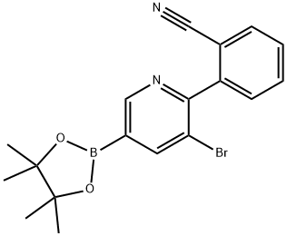 5-Bromo-6-(2-cyanophenyl)pyridine-3-boronic acid pinacol ester 구조식 이미지