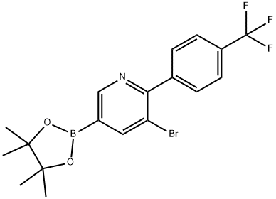 5-Bromo-6-(4-trifluoromethylphenyl)pyridine-3-boronic acid pinacol ester 구조식 이미지