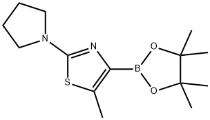 5-Methyl-2-(pyrrolidino)thiazole-4-boronic acid pinacol ester Structure