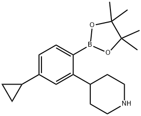 4-(5-cyclopropyl-2-(4,4,5,5-tetramethyl-1,3,2-dioxaborolan-2-yl)phenyl)piperidine Structure