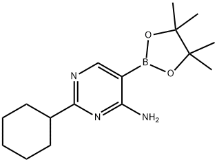 4-Amino-2-(cyclohexyl)pyrimidine-5-boronic acid pinacol ester 구조식 이미지