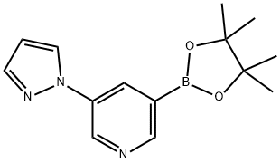 5-(1H-Pyrazol-1-yl)pyridine-3-boronic acid pinacol ester 구조식 이미지