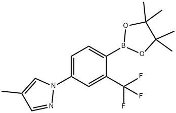 2-Trifluoromethyl-4-(4-methyl-1H-pyrazol-1-yl)phenylboronic acid pinacol ester Structure