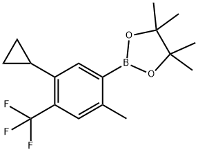2-Methyl-4-trifluoromethyl-5-cyclopropylphenylboronic acid pinacol ester Structure