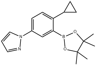 2-Cyclopropyl-5-(1H-pyrazol-1-yl)phenylboronic acid pinacol ester 구조식 이미지