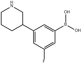 3-(Piperidin-3-yl)-5-fluorophenylboronic acid 구조식 이미지