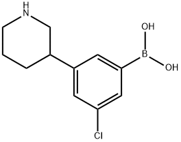 3-(Piperidin-3-yl)-5-chlorophenylboronic acid 구조식 이미지