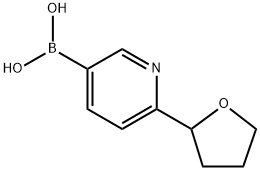 6-(2-TETRAHYDROFURANYL)PYRIDINE-3-BORONIC ACID 구조식 이미지