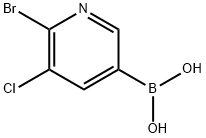 6-Bromo-5-chloropyridine-3-boronic acid 구조식 이미지