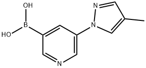 5-(4-Methyl-1H-pyrazol-1-yl)pyridine-3-boronic acid 구조식 이미지