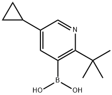2-(tert-Butyl)-5-(cyclopropyl)pyridine-3-boronic acid 구조식 이미지