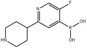 5-Fluoro-2-(piperidin-4-yl)pyridine-4-boronic acid 구조식 이미지