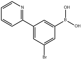 3-(Pyridin-2-yl)-5-bromophenylboronic acid Structure