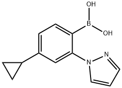 4-Cyclopropyl-2-(1H-pyrazol-1-yl)phenylboronic acid 구조식 이미지
