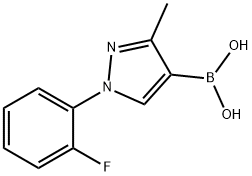 3-Methyl-1-(2-fluorophenyl)pyrazole-4-boronic acid 구조식 이미지