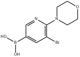 5-Bromo-6-(morpholino)pyridine-3-boronic acid 구조식 이미지