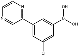 3-(Pyrazin-2-yl)-5-chlorophenylboronic acid 구조식 이미지