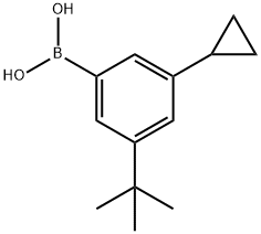 3-(Cyclopropyl)-5-(tert-butyl)phenylboronic acid 구조식 이미지