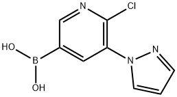 6-Chloro-5-(1H-pyrazol-1-yl)pyridine-3-boronic acid 구조식 이미지