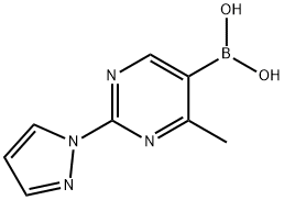 4-Methyl-2-(1H-pyrazol-1-yl)pyrimidine-5-boronic acid 구조식 이미지