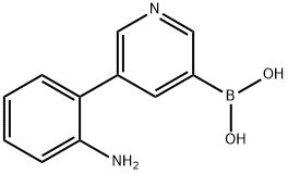 5-(2-Aminophenyl)pyridine-3-boronic acid 구조식 이미지