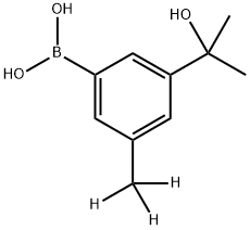 3-(1-Hydroxy-1-methylethyl)-5-(methyl-d3)-phenylboronic acid 구조식 이미지