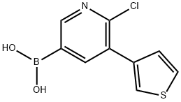 6-Chloro-5-(3-thienyl)pyridine-3-boronic acid Structure