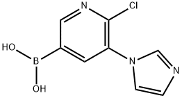 6-Chloro-5-(imidazol-1-yl)pyridine-3-boronic acid 구조식 이미지