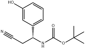 tert-butyl (R)-(2-cyano-1-(3-hydroxyphenyl)ethyl)carbamate Structure