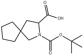 2-[(tert-butoxy)carbonyl]-2-azaspiro[4.4]nonane-3-carboxylic acid 구조식 이미지