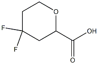 4,4-difluorotetrahydro-2H-pyran-2-carboxylic acid 구조식 이미지